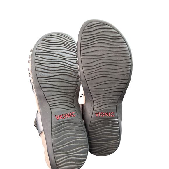 Vionic Talulah Leather Sandals Silver Women's Orthopedic Strappy Comfy Size 12 - Picture 10 of 10